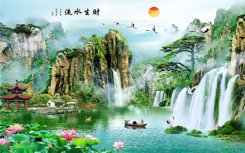 Phong cảnh sơn thủy hồ thác MHT2-319